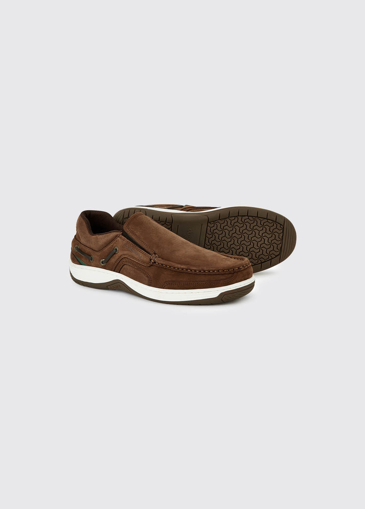 Yacht Men's Slip-On Deck Shoe - Walnut