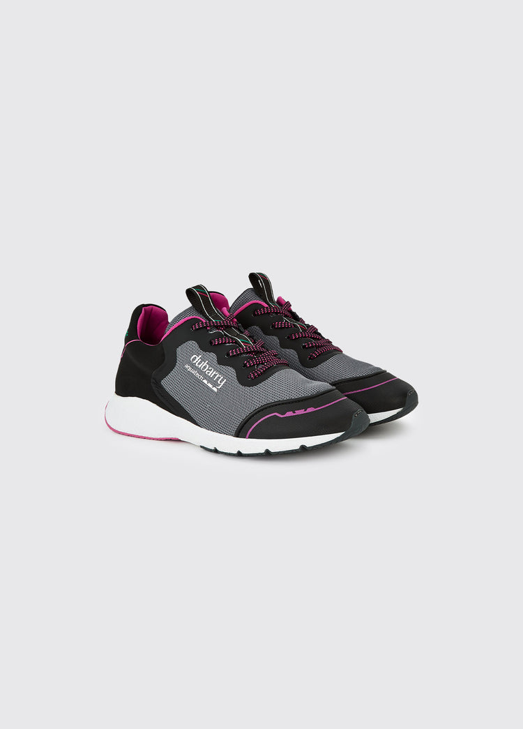 Palma Lightweight Laced Trainer - Steel/Cerise