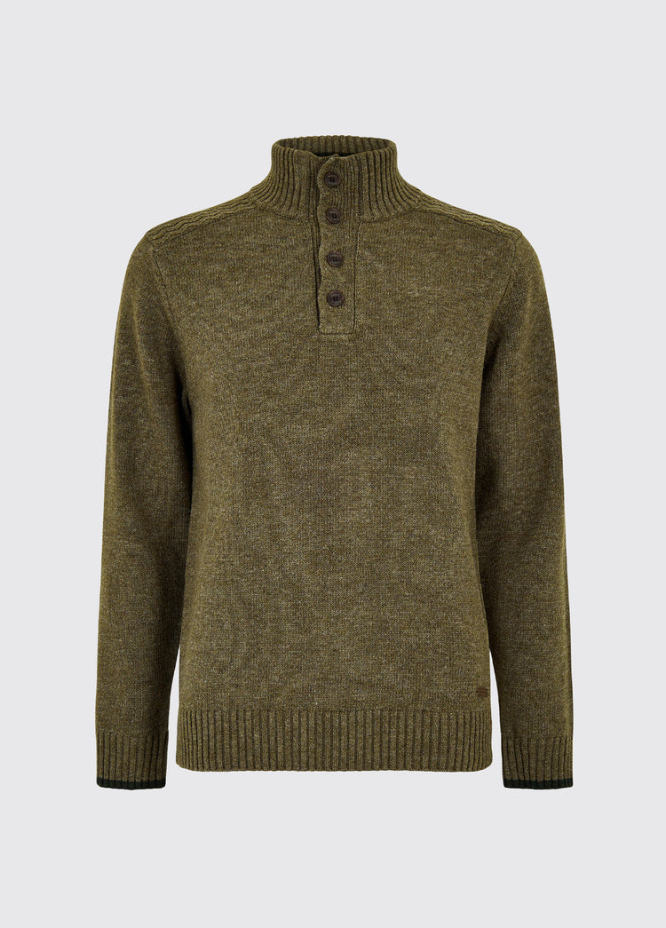 Parkplace Button Neck Sweater - Dusky Green