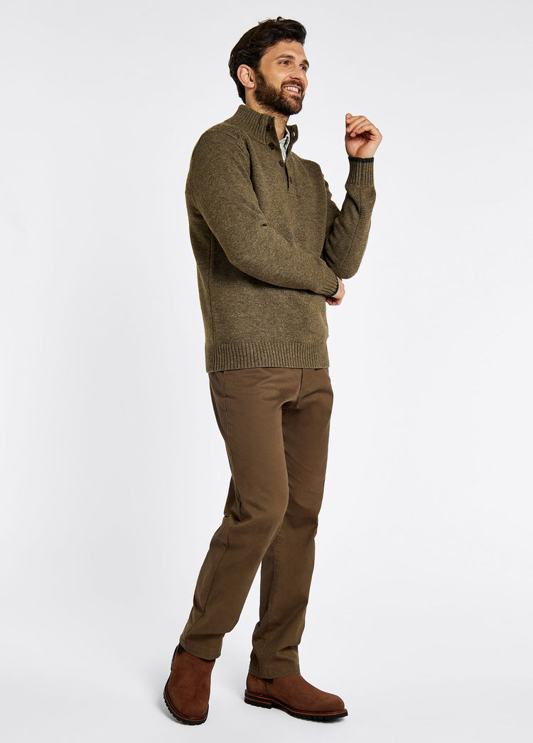 Parkplace Button Neck Sweater - Dusky Green