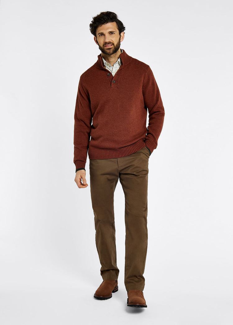 Parkplace Button Neck Sweater - Russet