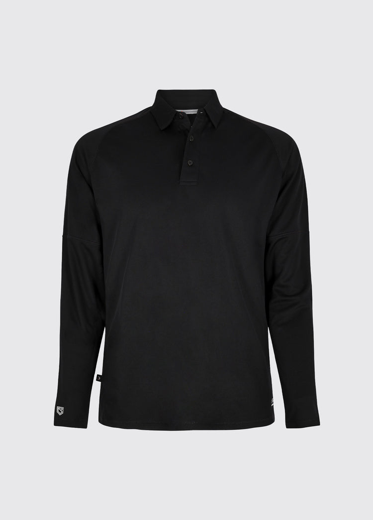 Piraeus Men's Long Sleeve Technical Polo - Black