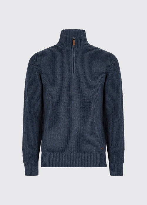 Portmarnock Men’s Fisherman Zip Neck - Denim