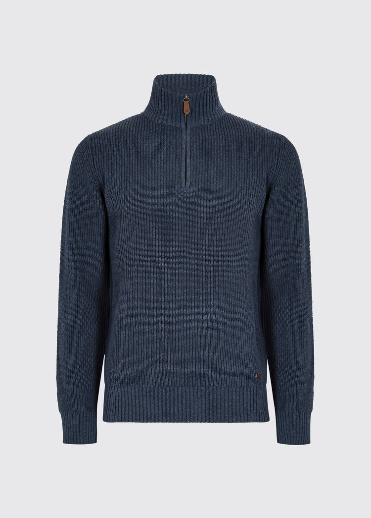 Portmarnock Men’s Fisherman Zip Neck - Denim