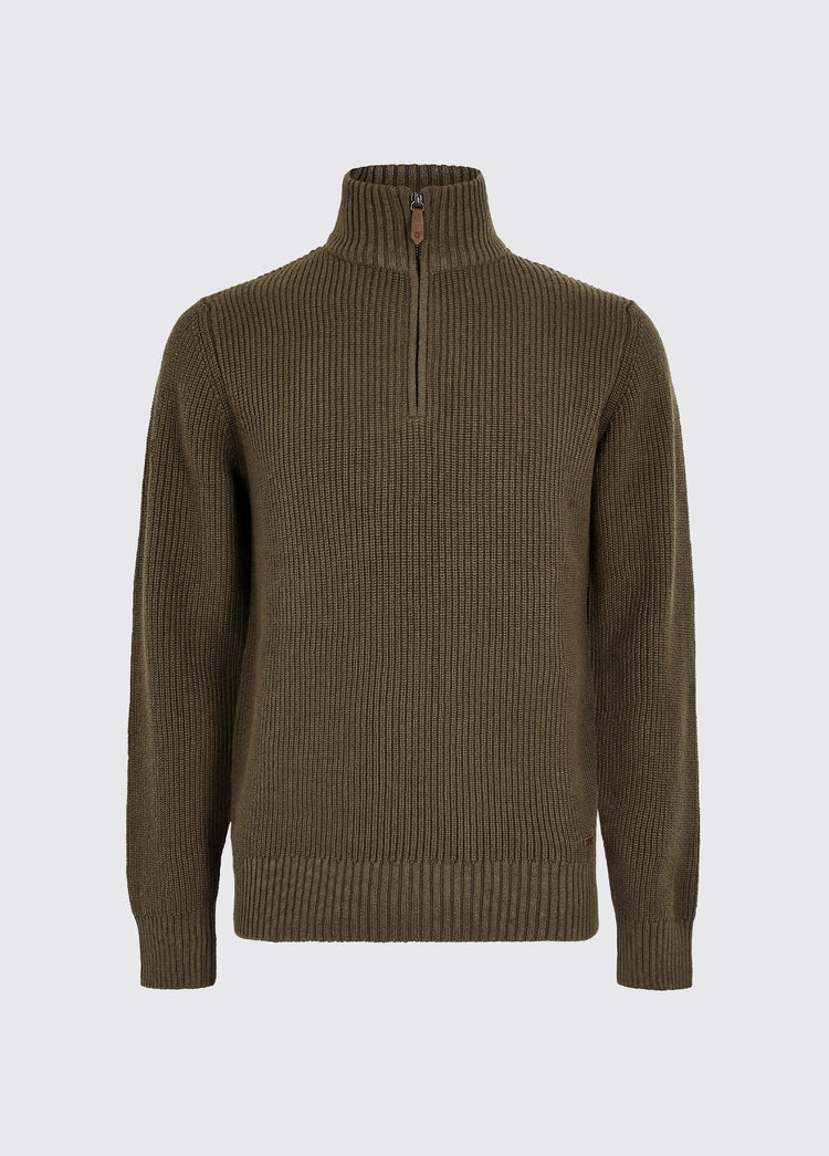 Portmarnock Men’s Fisherman Zip Neck - Kelp