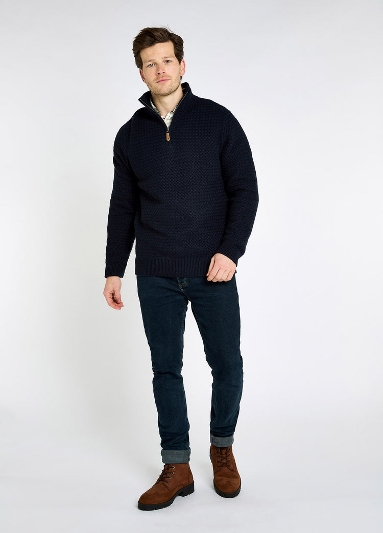 Power Men's Zip neck sweater - Navy