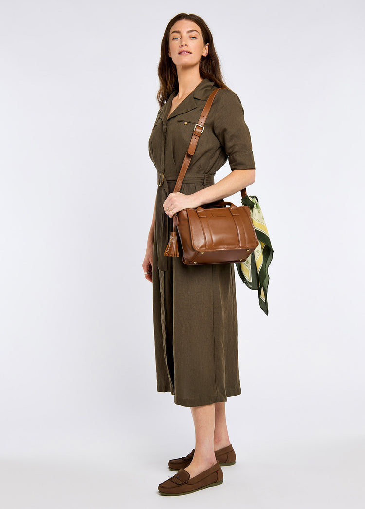 Ramelton Medium Size Leather Handbag - Caramel