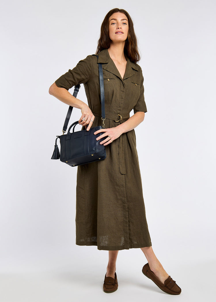 Ramelton Medium Size Leather Handbag - Navy