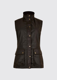 Rathsallagh Women's wax cotton gilet - Verdigris