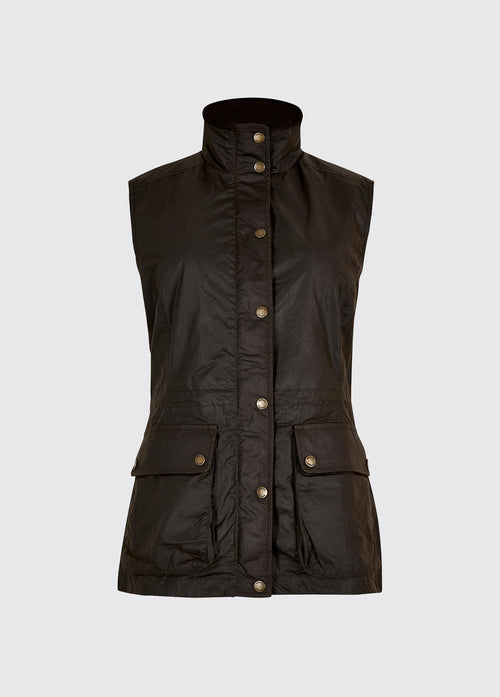 Rathsallagh Women's wax cotton gilet - Verdigris