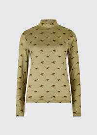 Reynolds Women's soft printed mock neck top - Dusky Green