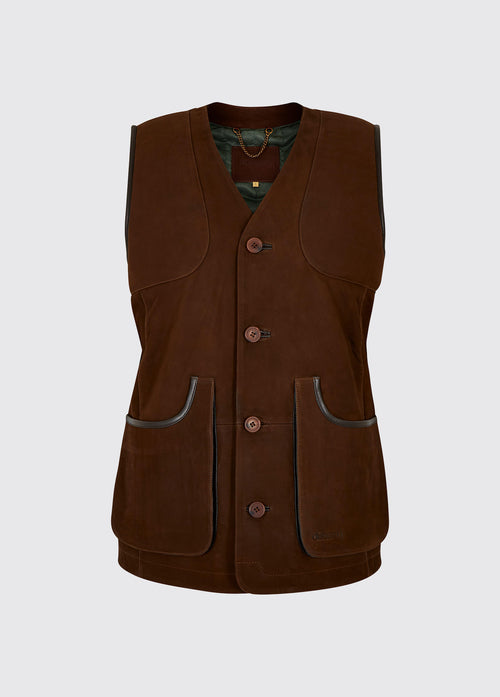 Riverside Men's Leather Gilet - Walnut