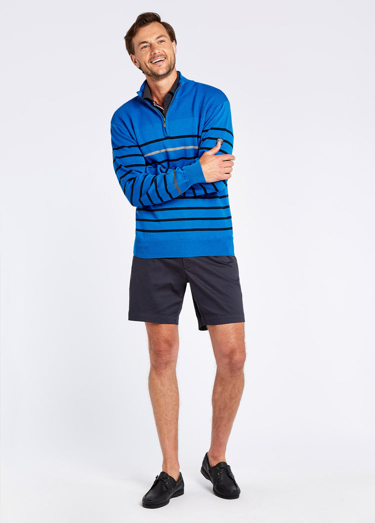 Roxborough Men's Zip Neck Sweater - Kingfisher