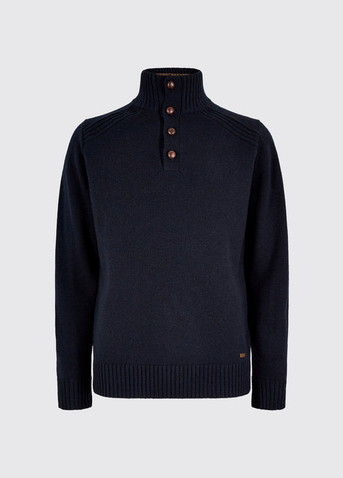 Shields Men’s button neck knit - Navy