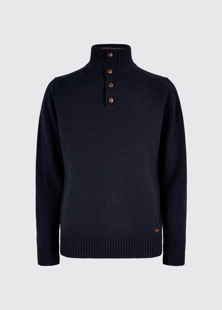 Shields Men’s button neck knit - Navy