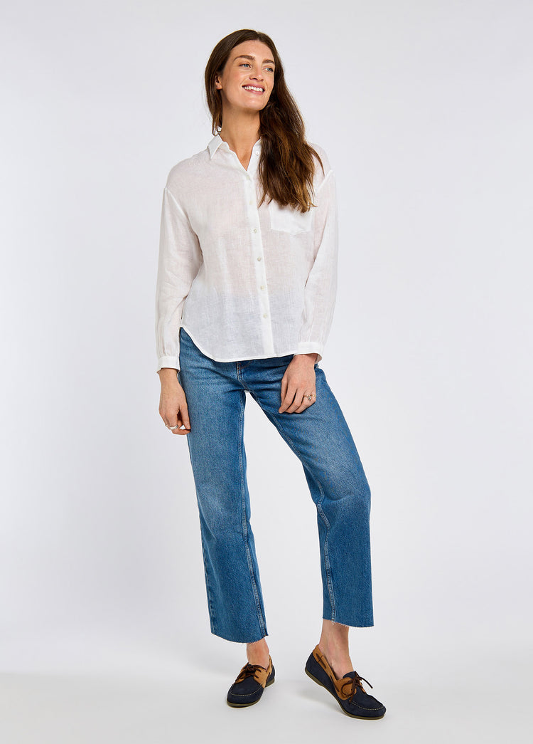 Silvergrass Women’s Relaxed Linen Shirt - White