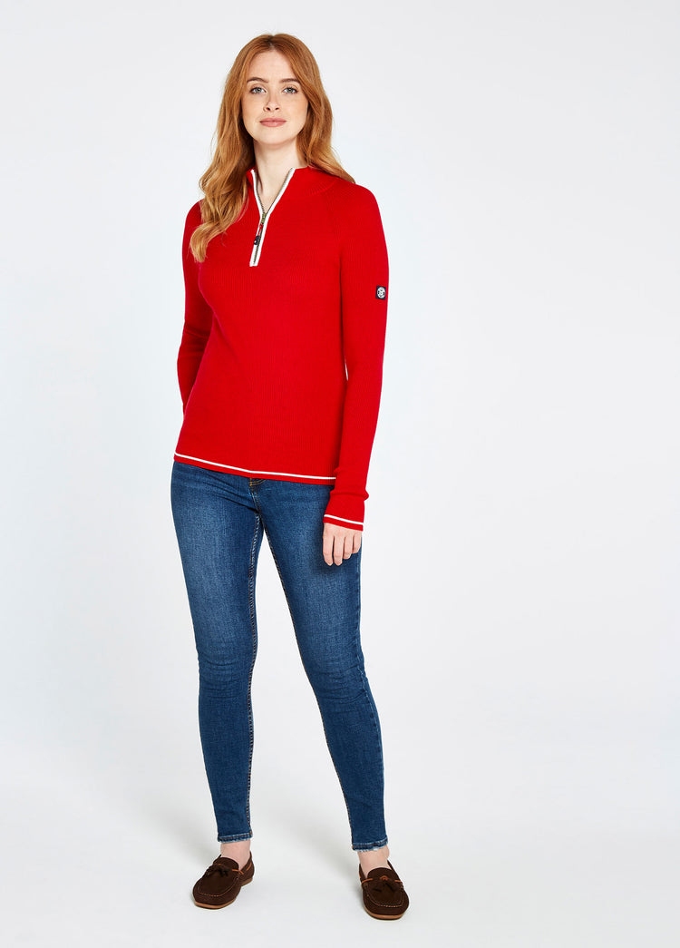 Tramore Ladies Sweater - Engine Red