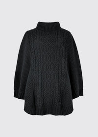 Kilronan Women’s Merino Poncho - Charcoal
