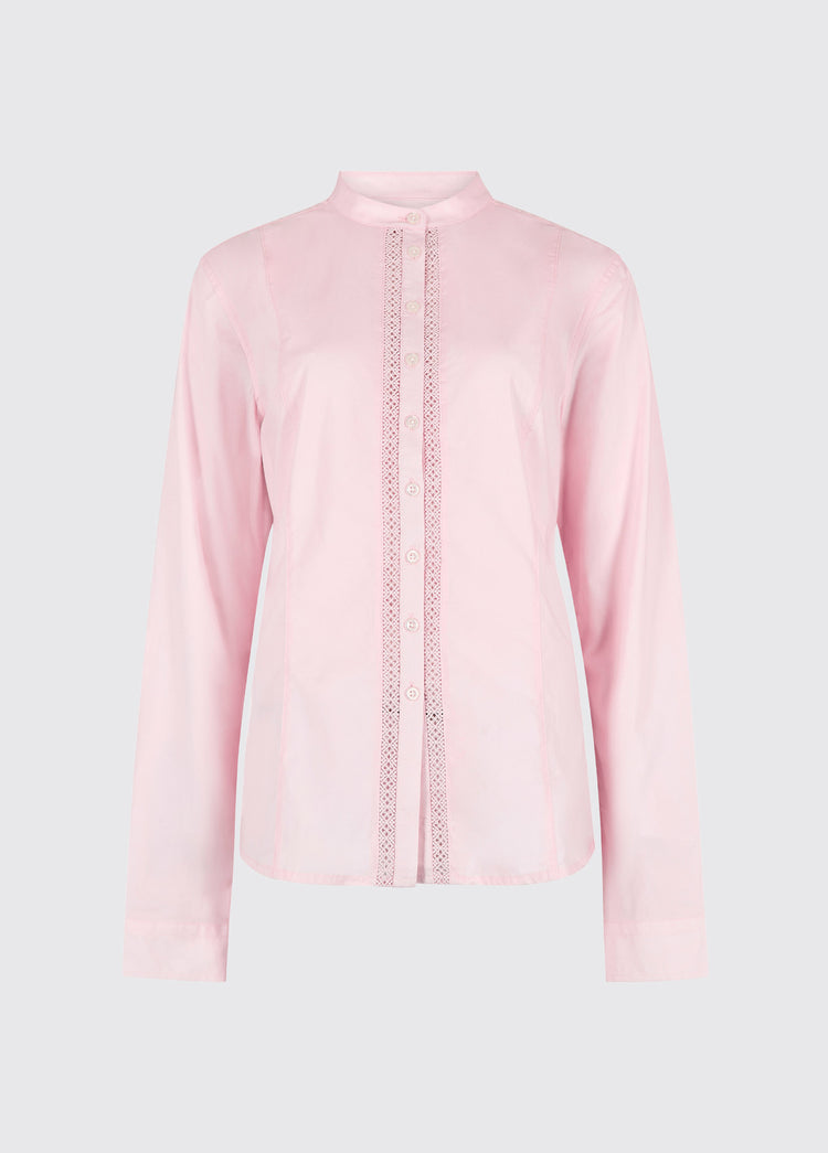 Waterlily Ladies Mandarin Collar Shirt - Pale Pink